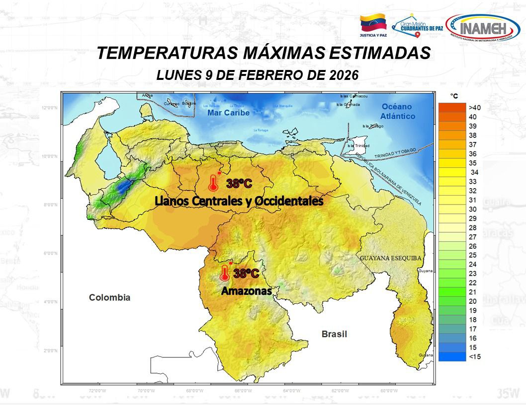 Clima hoy unes 9 de febrero de 2026