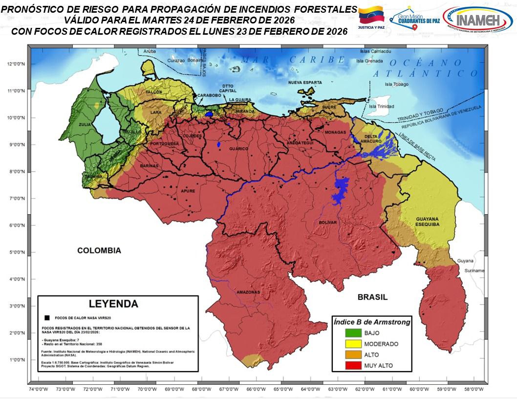 Situación climática hoy 24 de febrero de 2026
