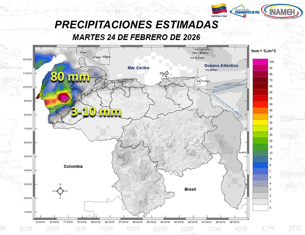 Situación climática hoy 24 de febrero de 2026