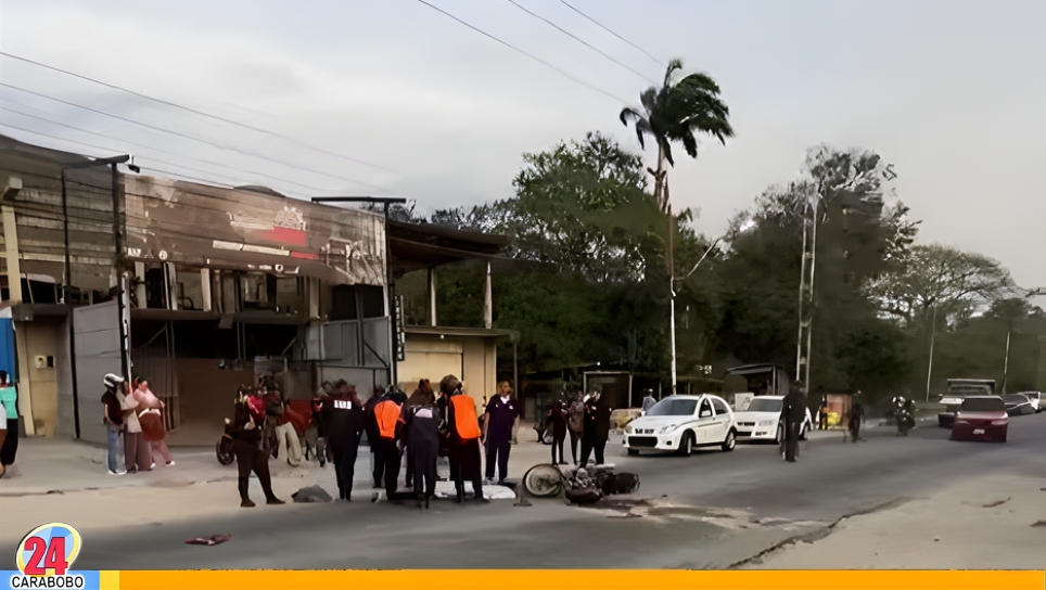 Motorizado fallecido en la vía Guacara Vigirima