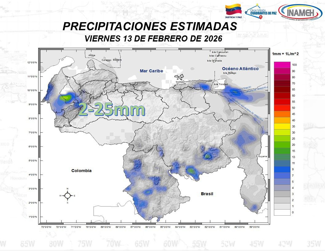 Situación del clima hoy 13 de febrero de 2026