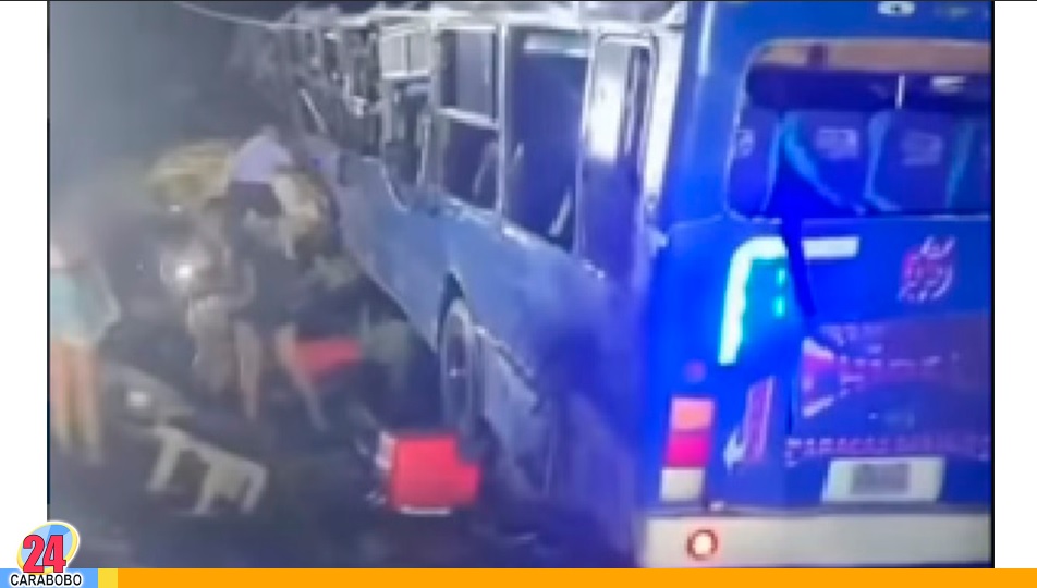 Volcamiento de un autobús en Cojedes