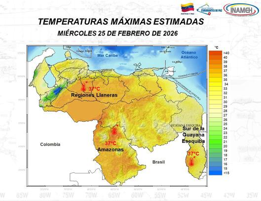 Situación del clima hoy 25 de febrero de 2026