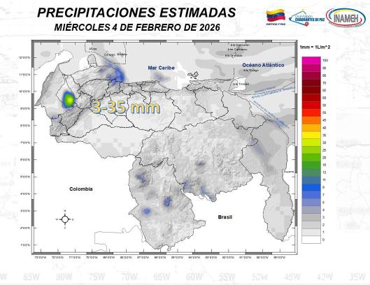 Clima hoy 4 de febrero de 2026