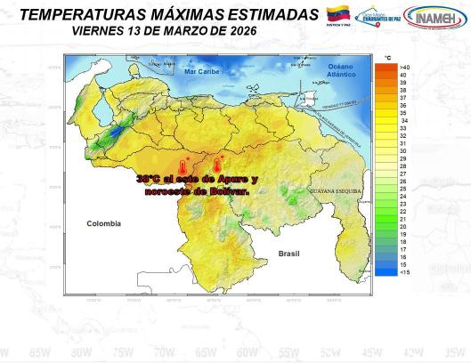 Clima hoy 13 de marzo de 2026