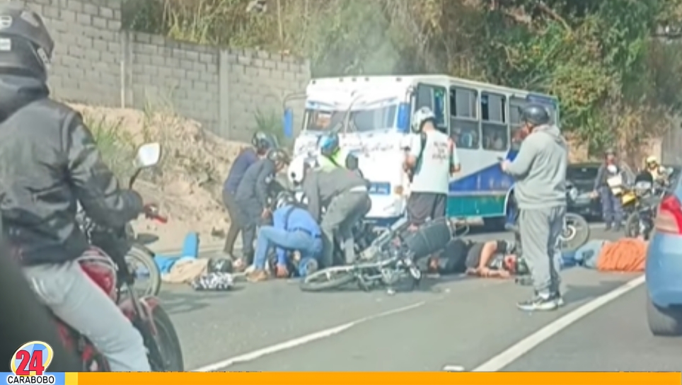 Accidente de cinco motorizados Panamericana