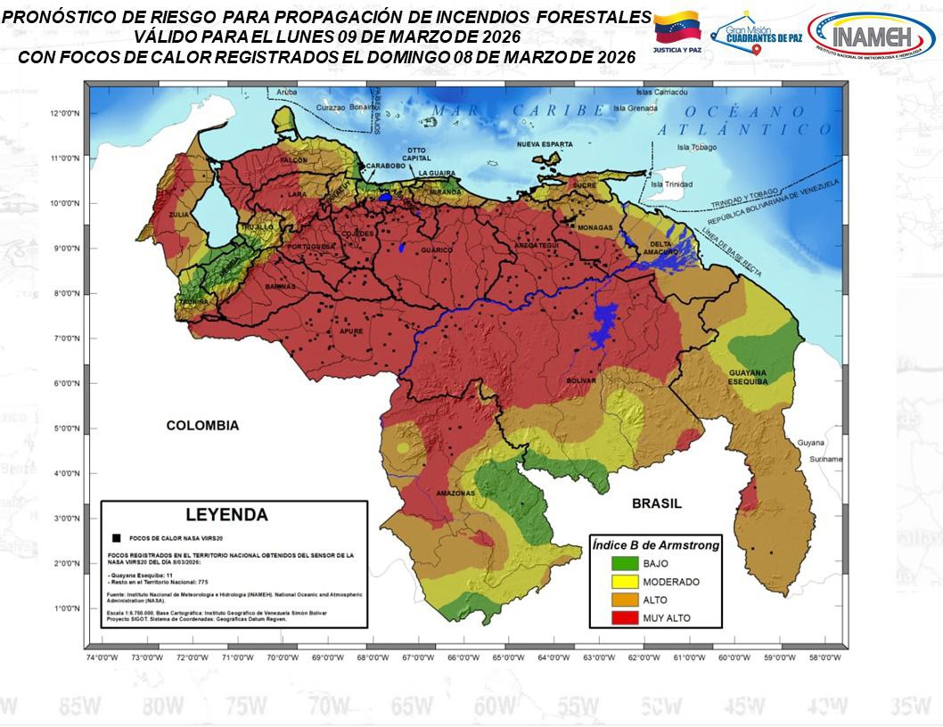 Boletín del tiempo hoy 9 de marzo de 2026