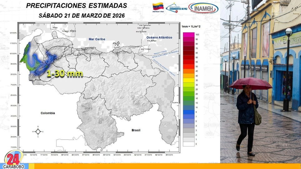 Pronóstico de lluvias en Venezuela según Inameh
