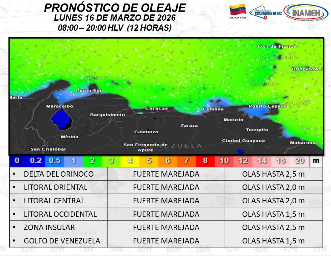 Clima hoy 16 de marzo en Venezuela