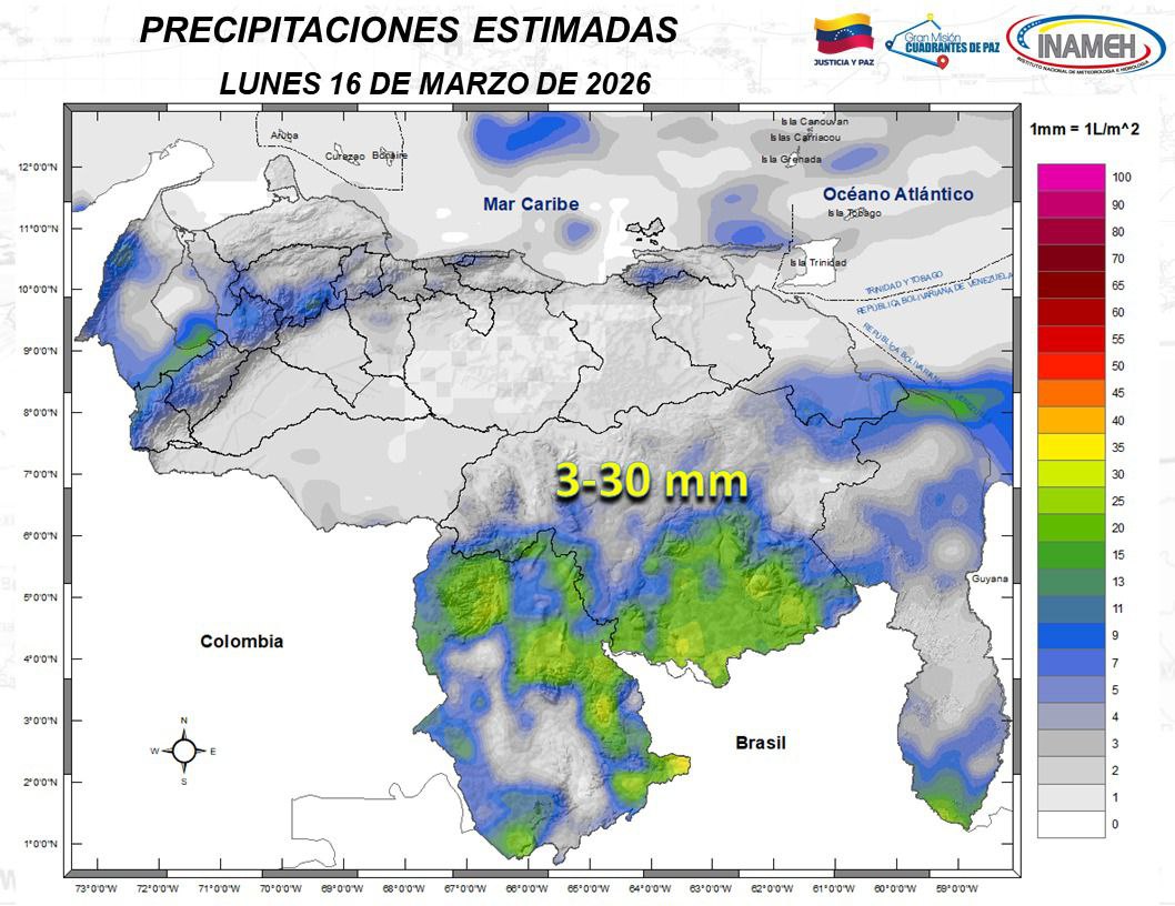 Clima hoy 16 de marzo en Venezuela