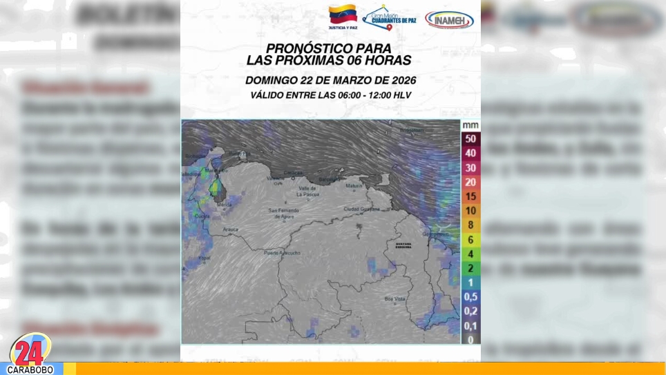 Pronóstico clima en Venezuela hoy Domingo