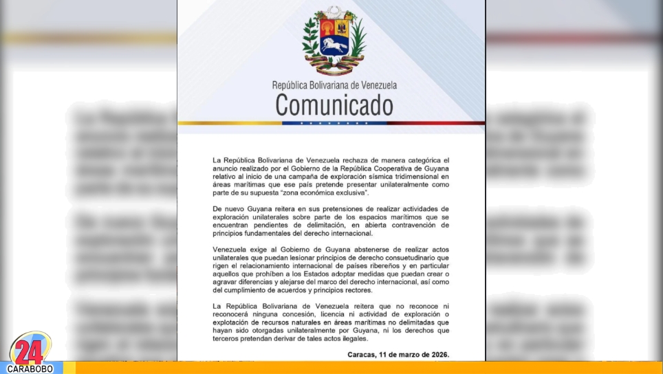 Venezuela rechaza anuncio de Guyana