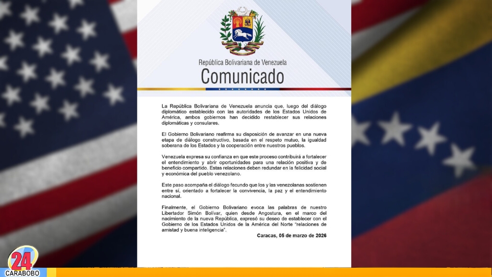 Venezuela y EE.UU. Restablecen Relaciones
