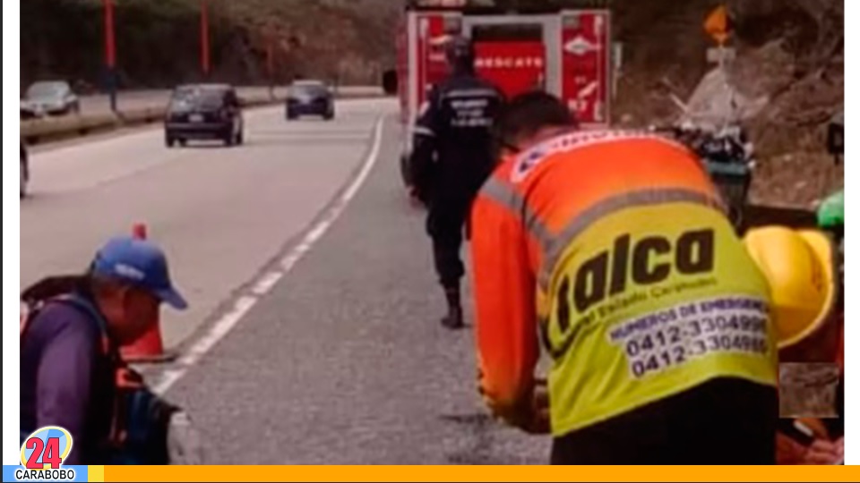 Accidente de moto en la Autopista Valencia Puerto Cabello