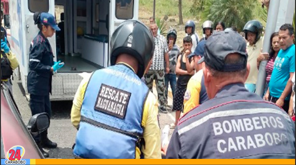 Colisión de moto y vehículo en Naguanagua