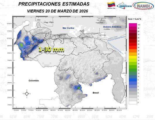 Clima hoy 20 de marzo en Venezuela