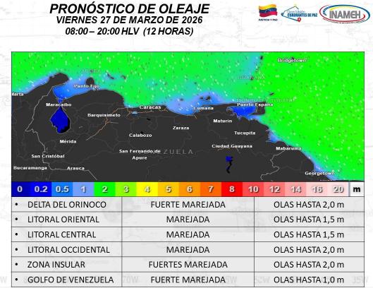 Clima hoy 27 de marzo de 2026