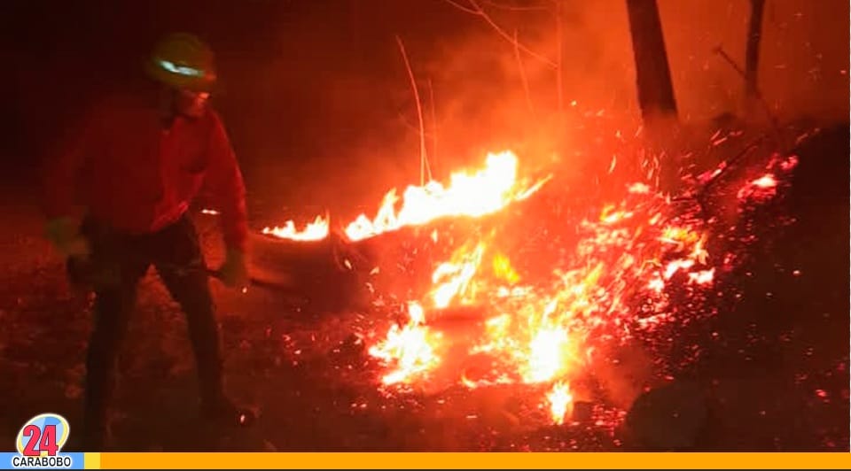incendio de vegetación en Bejuma
