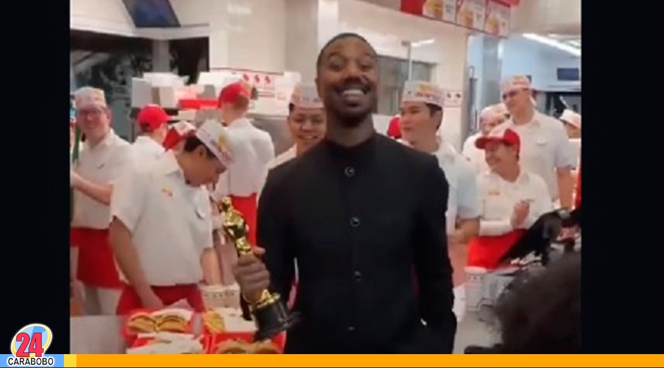 Así celebró Michael B. Jordan su Oscar como Mejor Actor