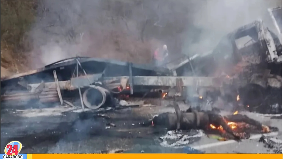 Accidente e incendio en Barquisimeto-Carora