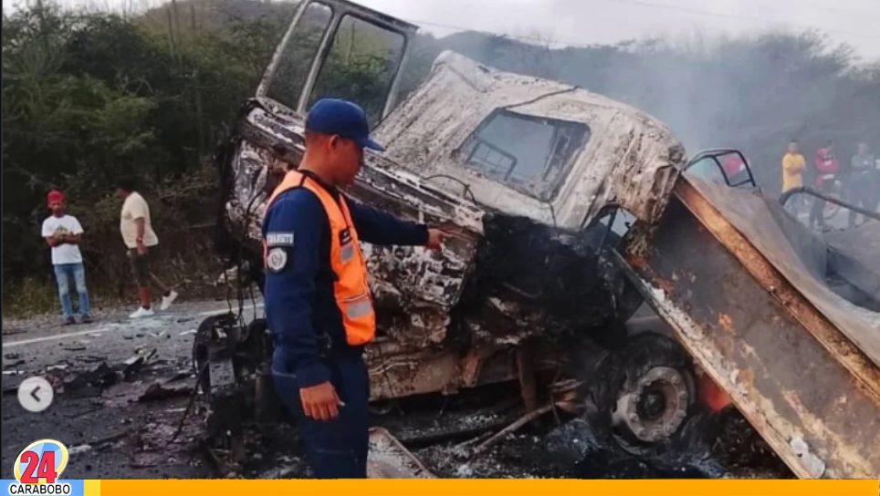 Accidente e incendio en Barquisimeto-Carora
