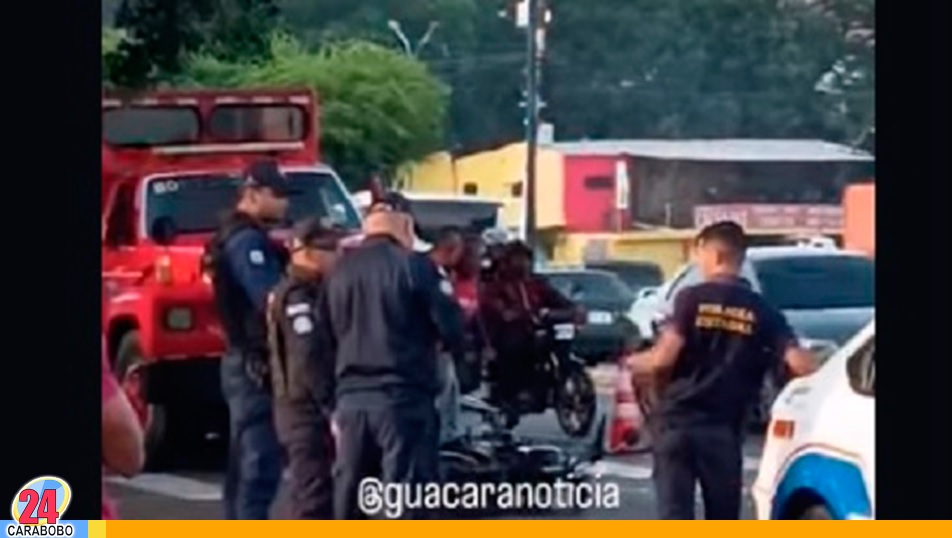 Colisión en Guacara entre una moto y un vehículo