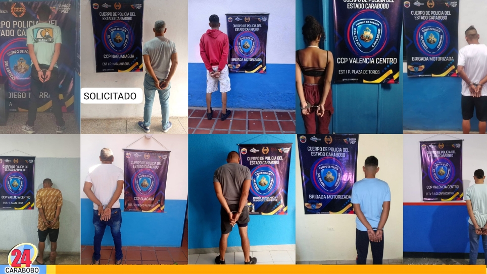 Capturaron a 12 ciudadanos en Carabobo