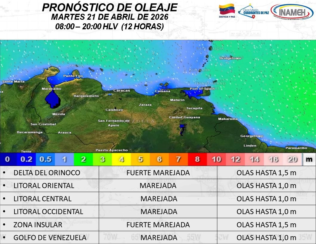 Clima hoy 21 de abril de 2026