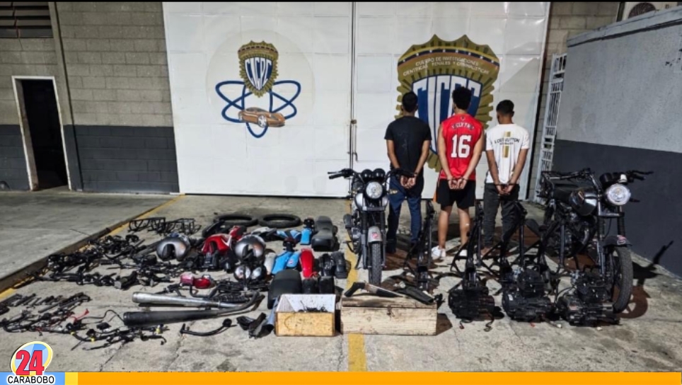 Detenidos por Hurto de motos en Maracay