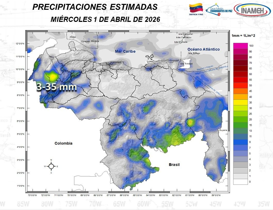 Estado del tiempo hoy 1º de abril de 2026