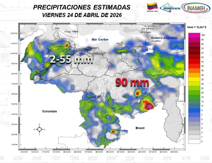 Estado del tiempo hoy 24 de abril de 2026