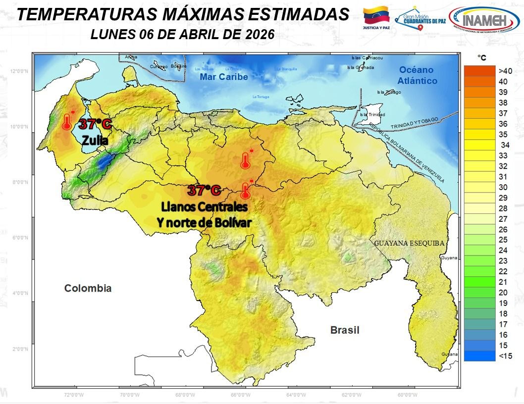 Clima hoy 6 de abril de 2026 en Venezuela
