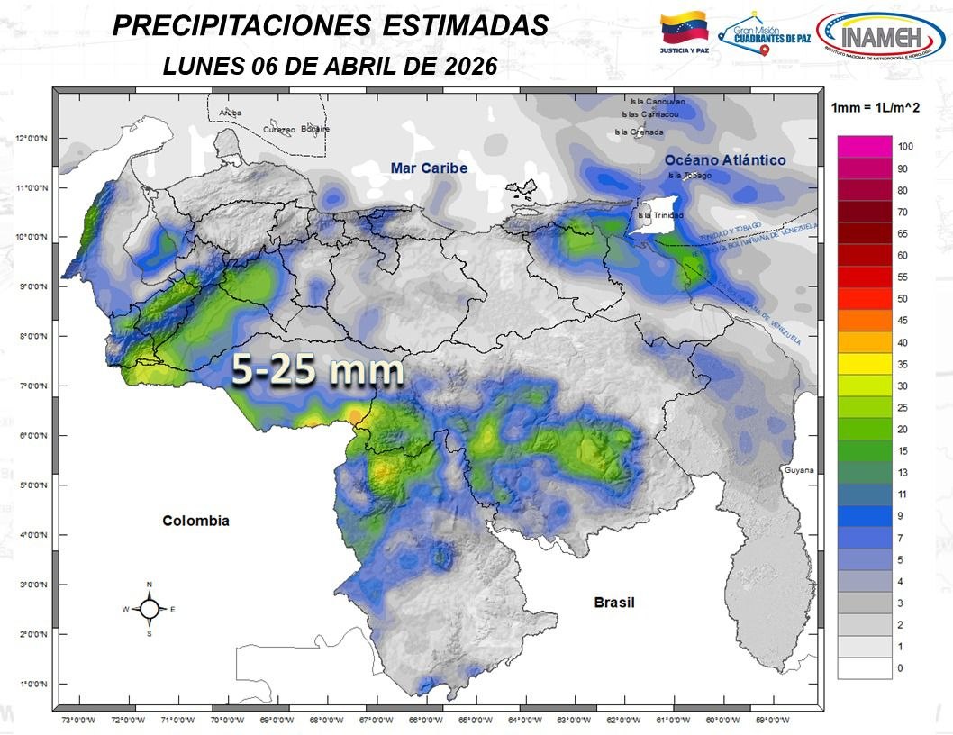 Clima hoy 6 de abril de 2026 en Venezuela