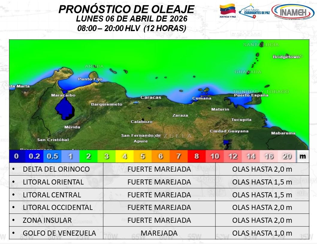 Clima hoy 6 de abril de 2026 en Venezuela