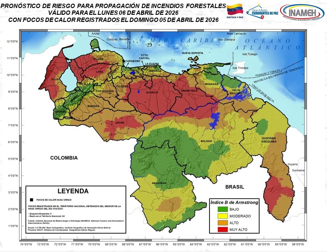 Clima hoy 6 de abril de 2026 en Venezuela
