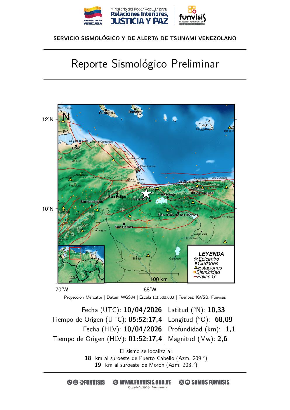 Temblor en Puerto Cabello