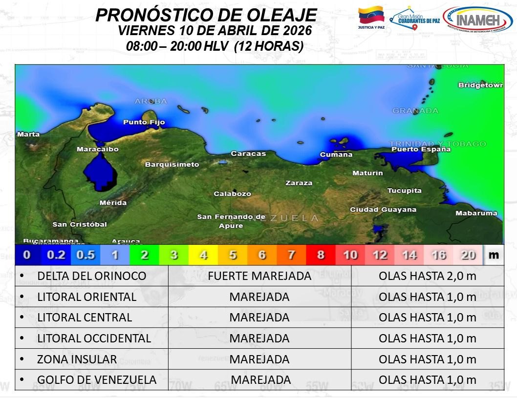 Clima hoy 10 de abril de 2026