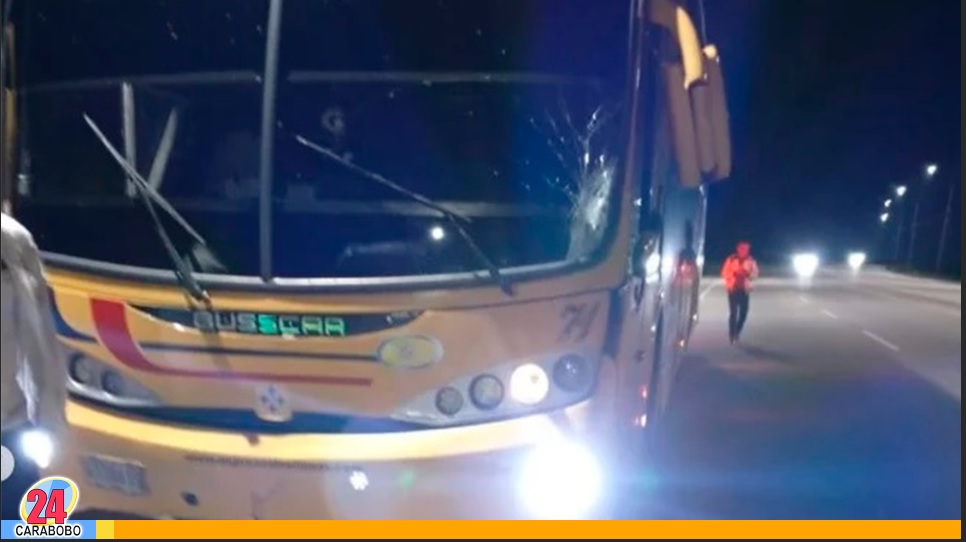 choque entre un caballo y un autobús en Barinas