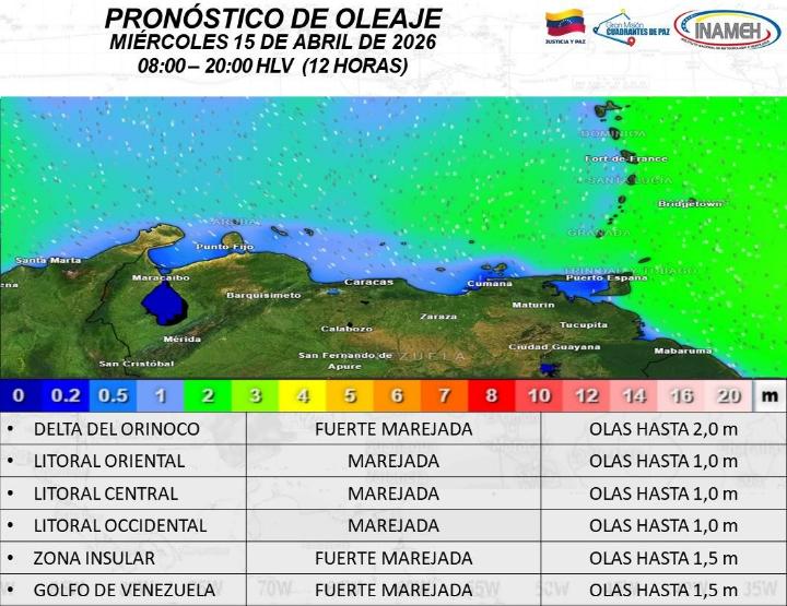 Clima hoy 15 de abril de 2026 en Venezuela