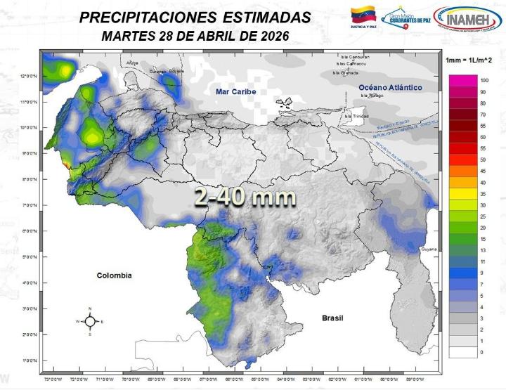 Estado del tiempo hoy 28 de abril