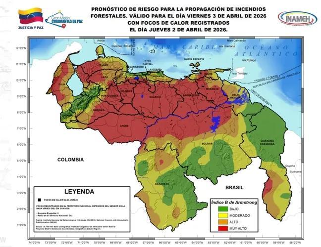 Boletín del tiempo hoy 3 de abril de 2026 en Venezuela