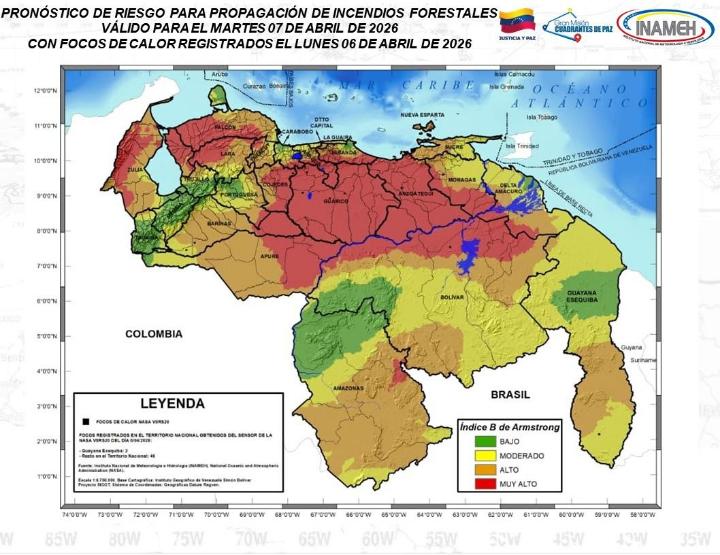 Estado del tiempo hoy 7 de abril de 2026 en Venezuela