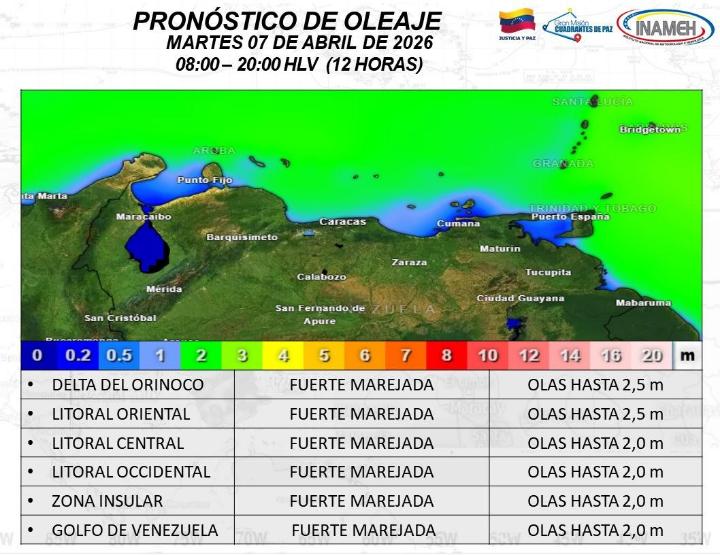 Estado del tiempo hoy 7 de abril de 2026 en Venezuela
