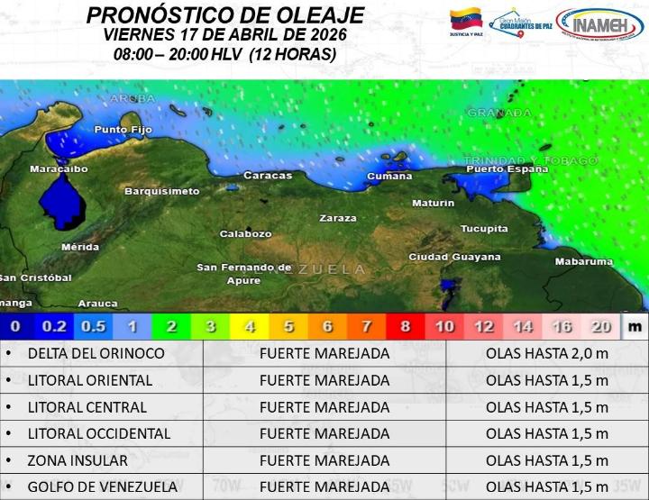 Estado del tiempo hoy 17 de abril de 2026