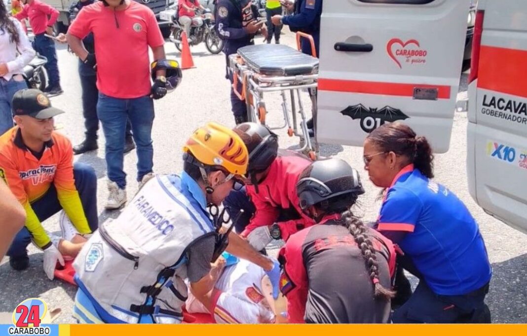 Accidente de Moto vía Guacara con dos heridos