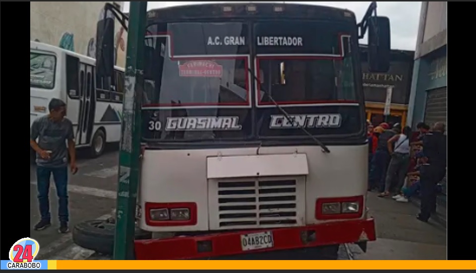 Accidente con buseta en Maracay