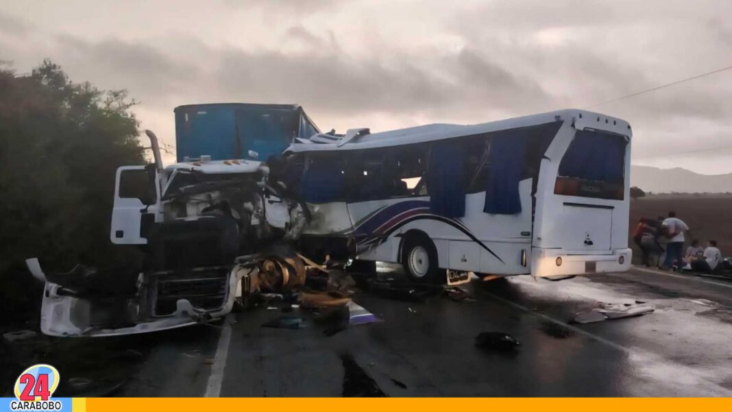 Choque autobús gandola Anzoátegui