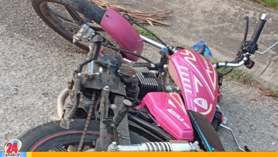 Derrape de moto en Carrizal Bejuma