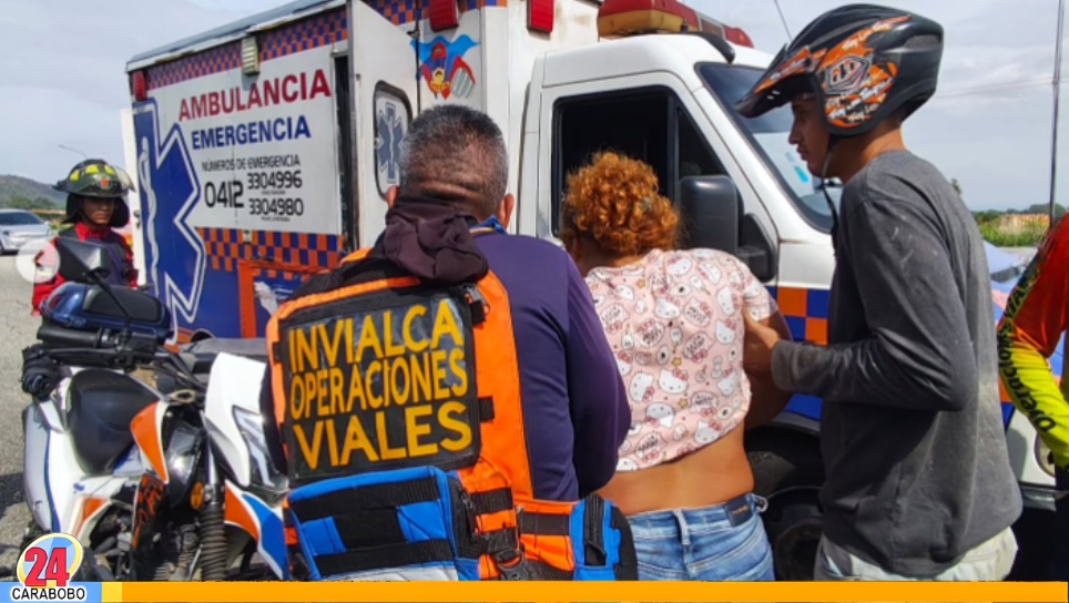 Derrape de moto en la variante vía Naguanagua