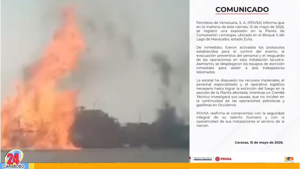 Explosión en planta de compresión de Maracaibo